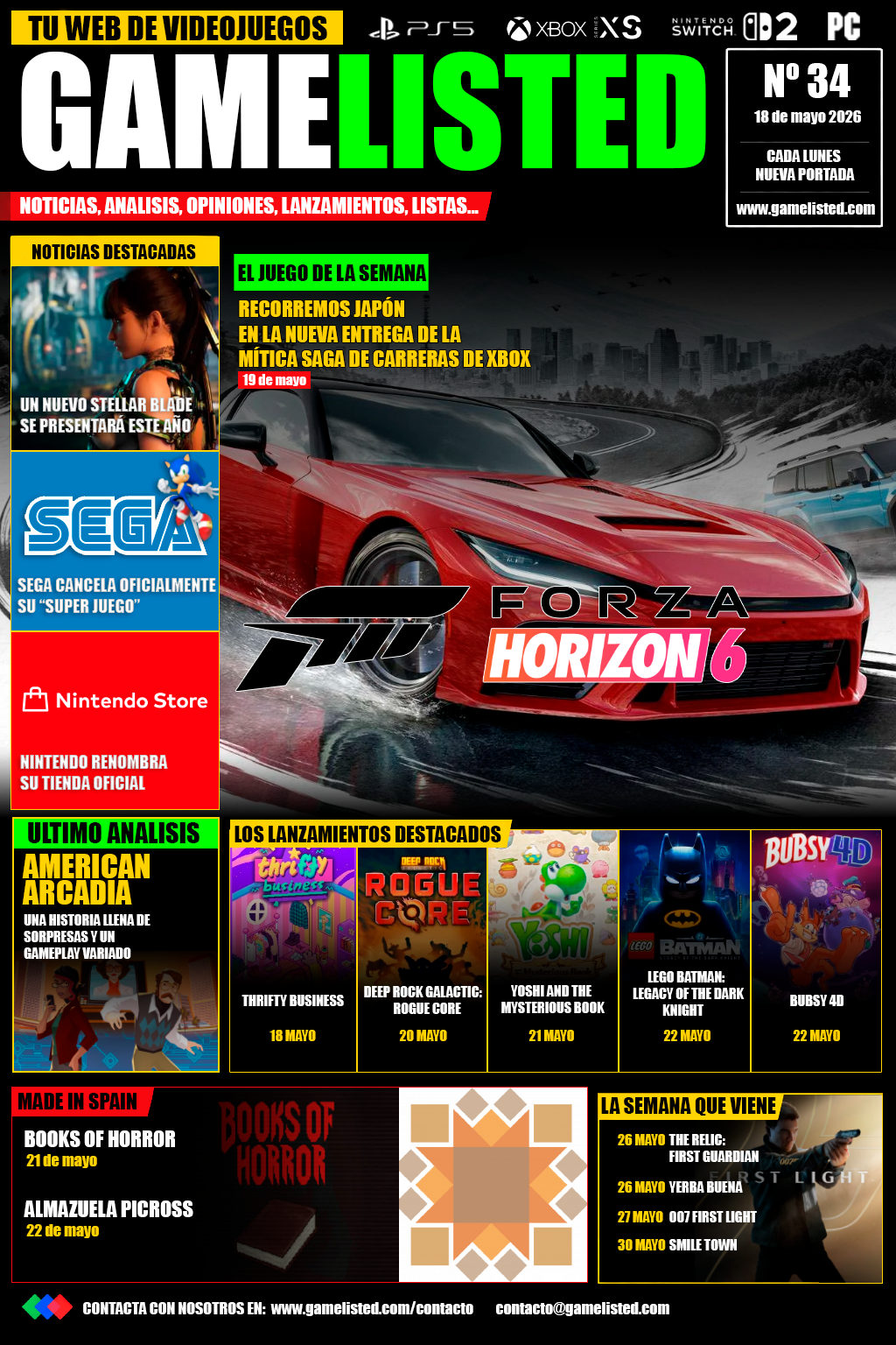 Portada de Forza Horizon 6 lidera una semana cargada de lanzamientos.