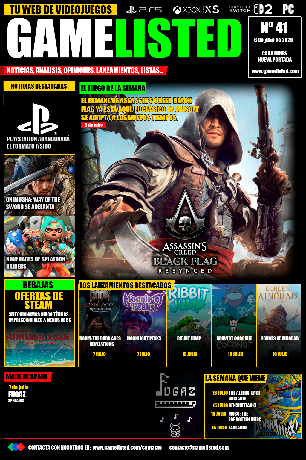 Assassin's Creed Black Flag Resynced lidera una semana marcada por las noticias de PlayStation.