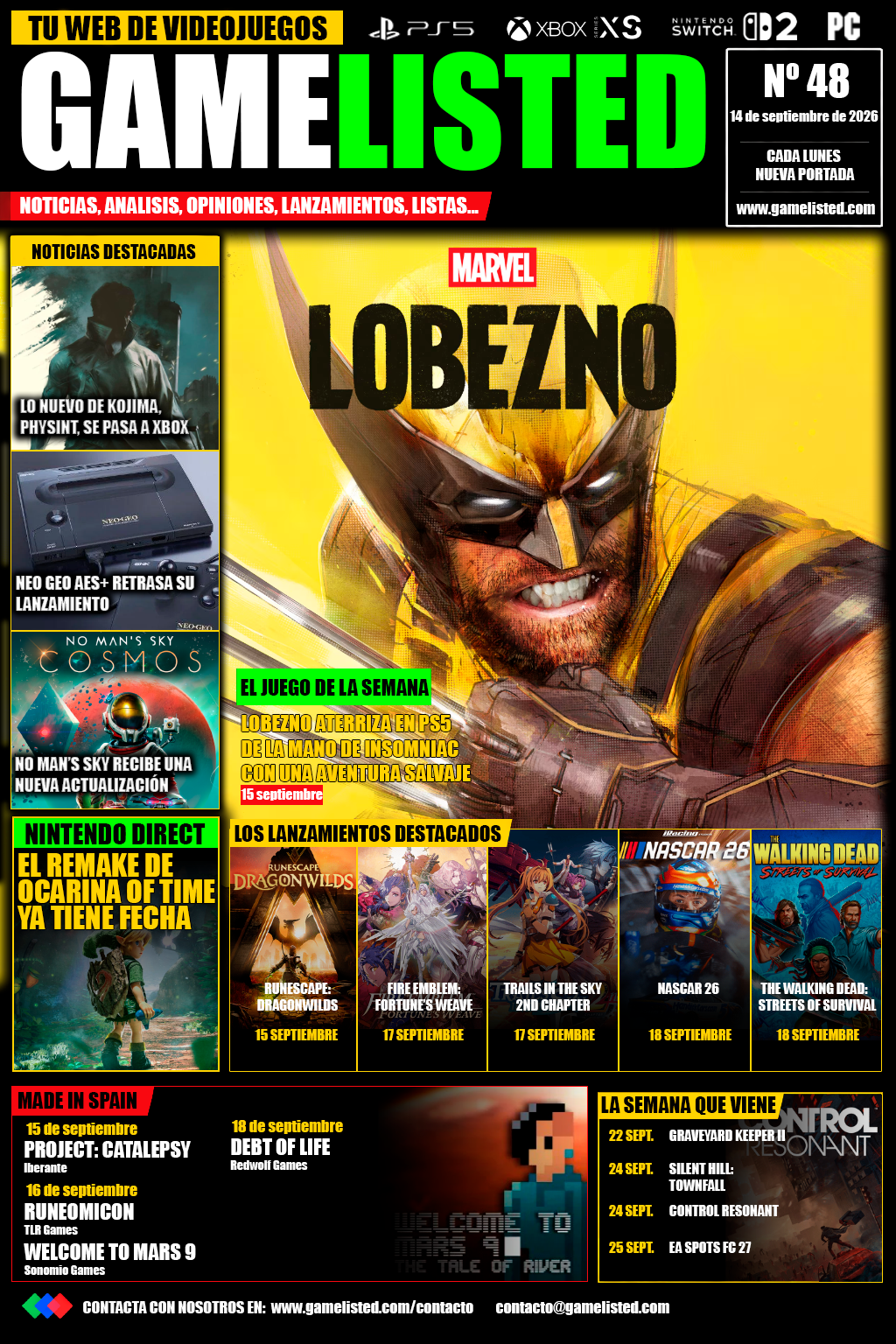 Marvel Lobezno llega a PS5 y Zelda: Ocarina of Time pone fecha a su regreso.