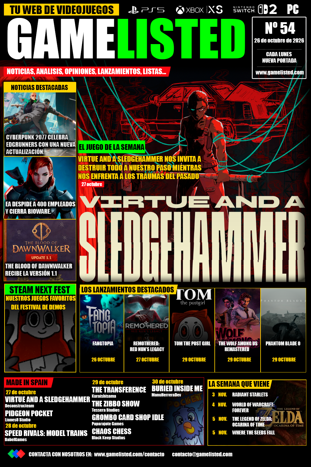 Virtue and a Sledgehammer y el cierre de BioWare protagonizan la semana.