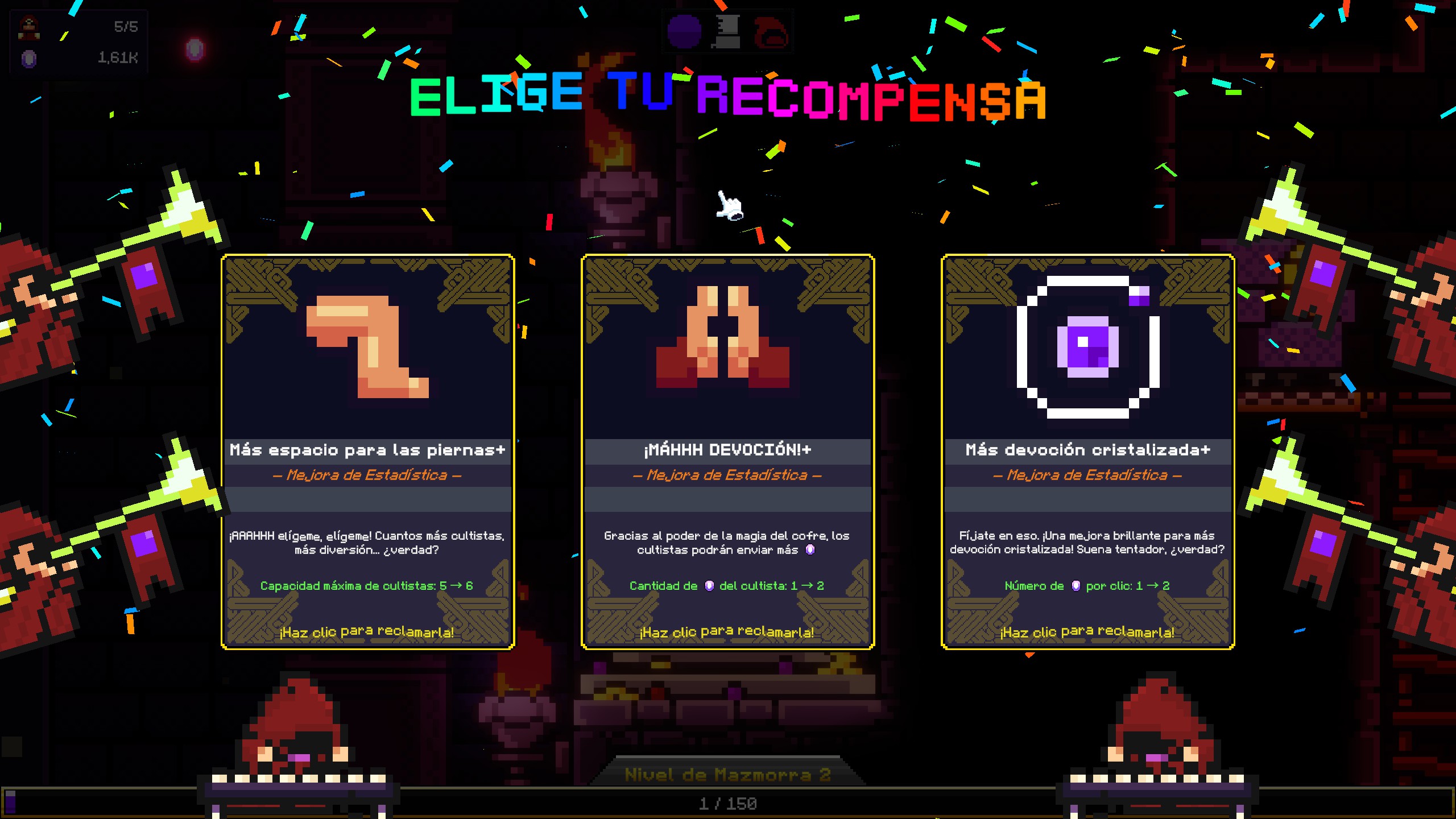 Mejoras al subir de nivel en All Hail the Orb